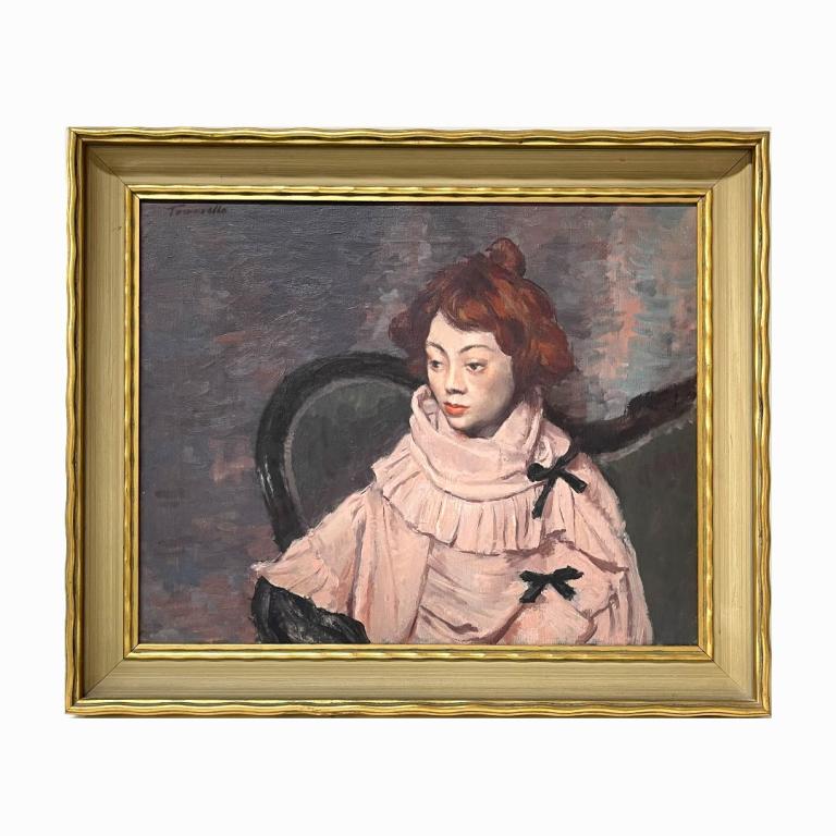 Luis Tomasello "Red Haired Woman". Signed. Oil on (1 of 4)