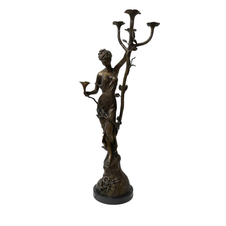 20th Century Bronze Goddess Candelabra Statue. Five (1 of 5)