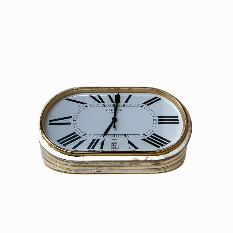 Cartier Paris Quartz Desk Clock. Swiss Made. Glass (1 of 5)