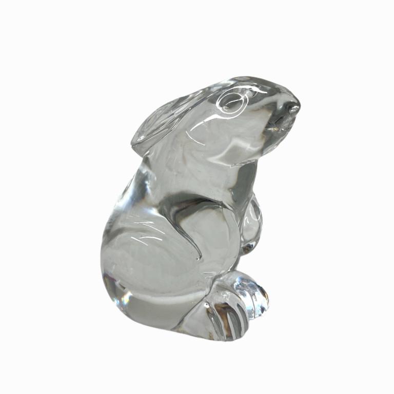 Baccarat Crystal Bunny Rabbit Paperweight. Signed. (1 of 4)
