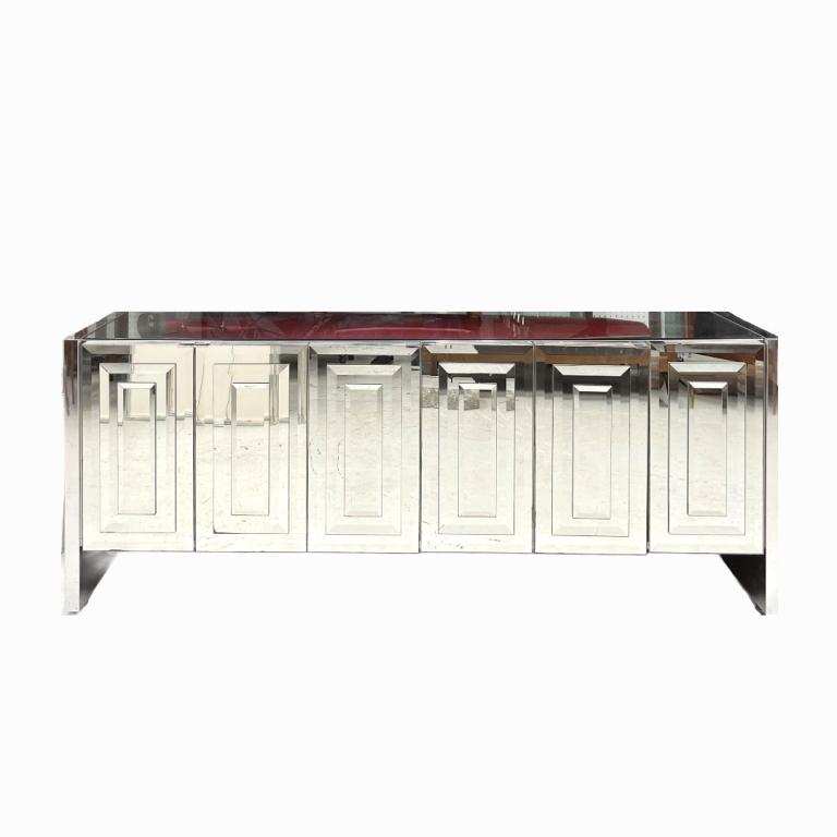 Mid-Century Mirrored Credenza. Measures approximately (1 of 5)