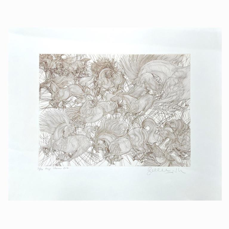 Guillaume Azoulay "ONZE CHEVAUX". (2) Signed. Limited (1 of 3)