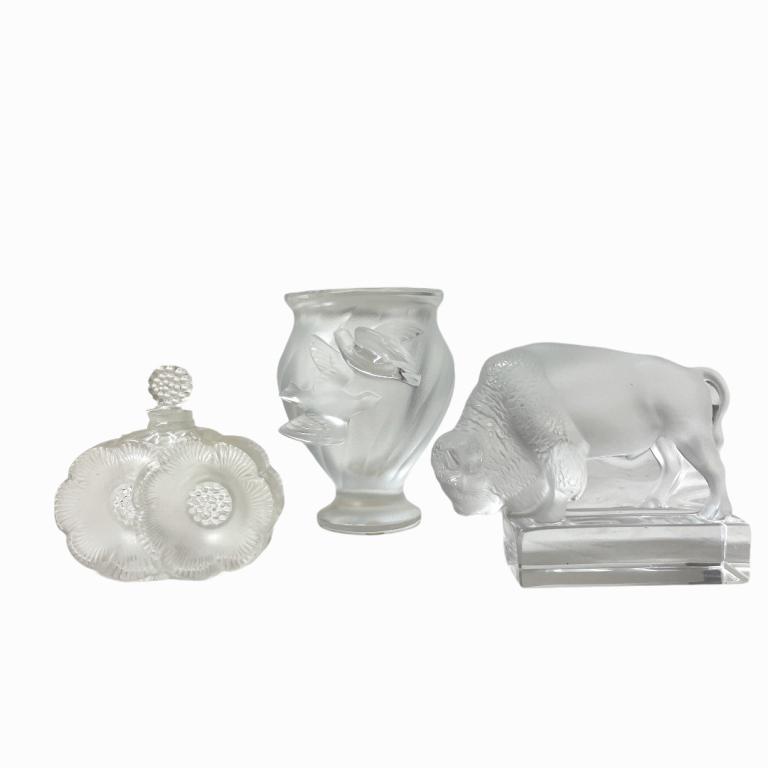 Assorted Lalique Frosted Crystal. Signed at bottom. Ram (1 of 7)