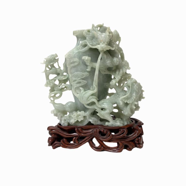20th Century Chinese Jade Dragon Sculpture (1 of 3)
