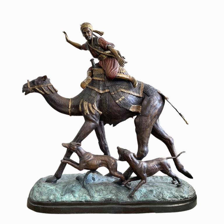 Mediterranean Man on Camel Bronze Sculpture (1 of 6)
