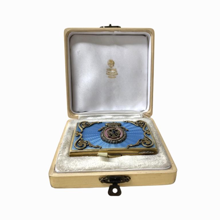 Russian Imperial Silver Diamond Cigarette Case (1 of 7)