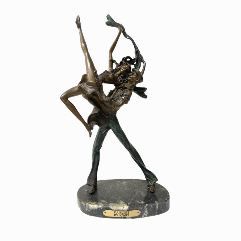 Bronze Sculpture "Dancers" by ICART on Marble Base (1 of 5)