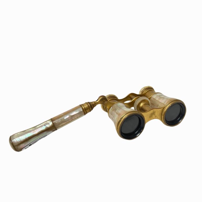 Nautical Vintage Brass Mother of Pearl Binoculars (1 of 3)
