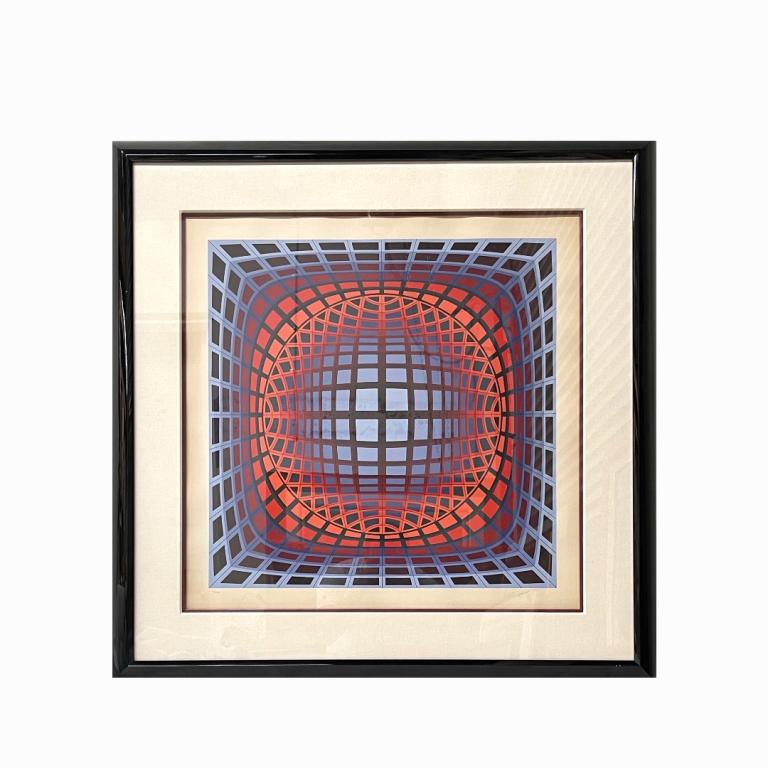 Victor Vasarely Blue & Red Composition (1 of 5)
