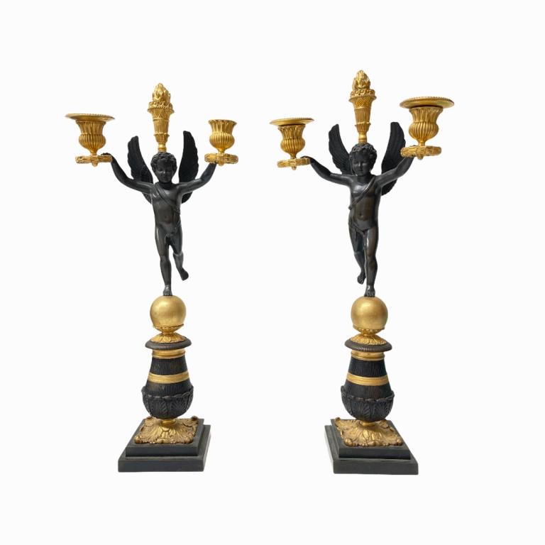 Antique French Empire Bronze candelabras (1 of 4)