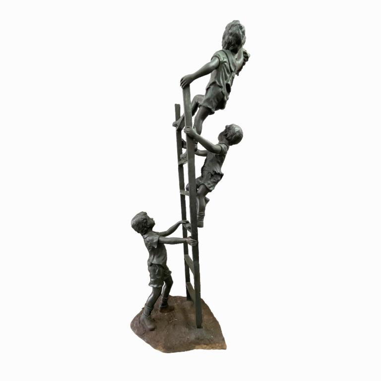 Bronze Children on Ladder Life Size Figure (1 of 5)