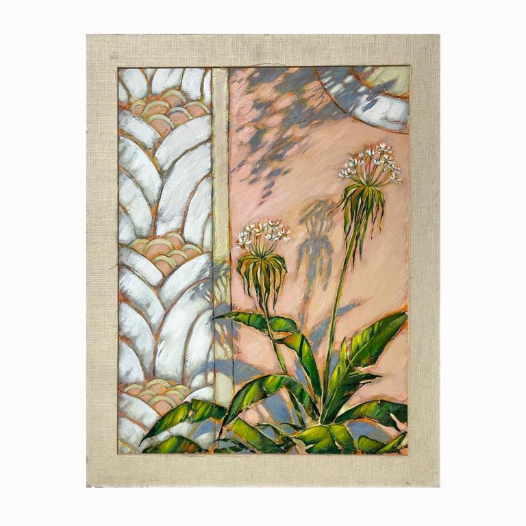 Gustavo Novoa (B. 1941) "Flowers": Gustavo Novoa (B. 1941) "Flowers". Signed. Oil on Masonite. Measures 28 inches high x 22 inches wide.