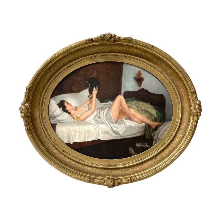 After Nicolai Bodarevsky (B. Ukraine, 1850-1921): After Nicolai Bodarevsky (B. Ukraine, 1850-1921). Signed. Oil on Canvas. Measures 16 inches high x 20 inches wide in a 5 inch frame. Overall Piece measures 25 inches high x 28 inches wide.