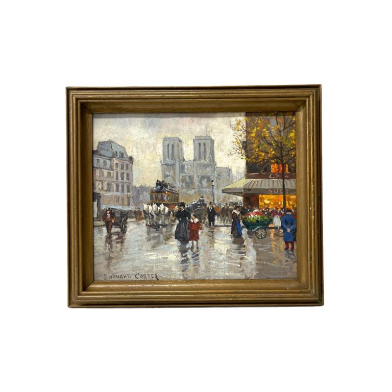 After Edouard Cortes (1882 - 1969): After Edouard Cortes (1882 - 1969). Signed. Oil on Canvas. Measures 13.5 inches high x 16 inches wide in a 3 inch frame. Overall Piece measures 17 inches high x 20 inches wide.