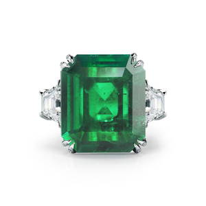 17.81ct Emerald And 4.36ct Diamond Ring