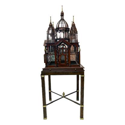 Maitland Smith carved wood birdcage (1 of 4)