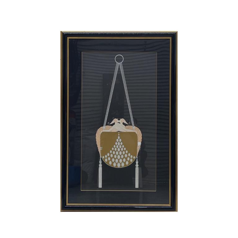 ErtÃ© (French, 1892â€“1990): Signed lithography it measures 52 inches high x 33.5 inches wide framed; 50 inches high x 28 1/2 inches unframed. Good condition, no apparent damage.