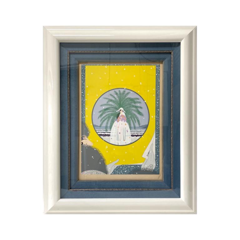 ErtÃ© (French, 1892â€“1990): Signed lithography it measures 34" inches high x 27.5" inches wide framed; 23" inches high x 14.5" inches wide. Good condition, no apparent damages.