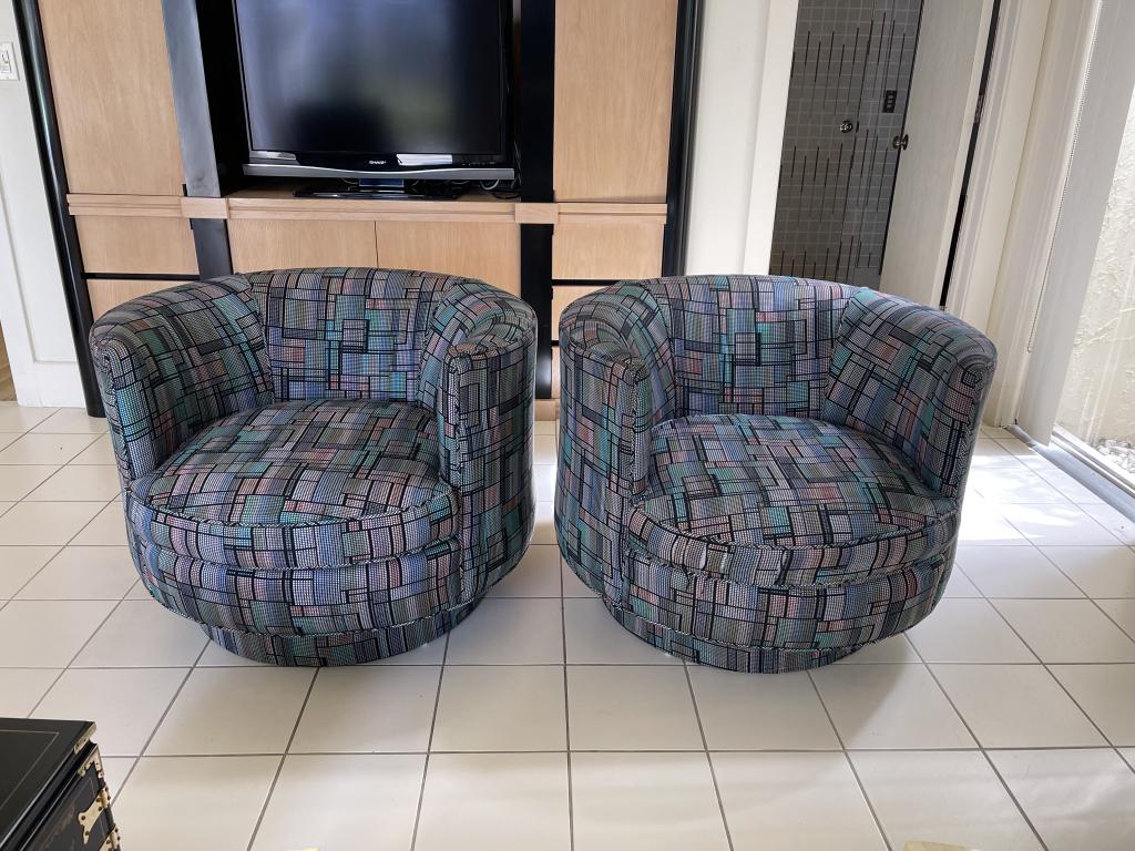 Pair of Contemporary Designer Swivel Chairs (1 of 4)