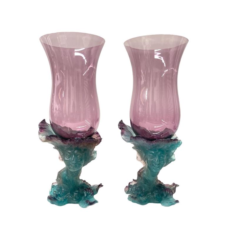 Pair of Daum Crystal Pate De Verre Vase and Dish (1 of 8)