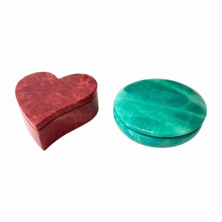 Pair of Genuine Italian Alabaster Boxes (1 of 3)