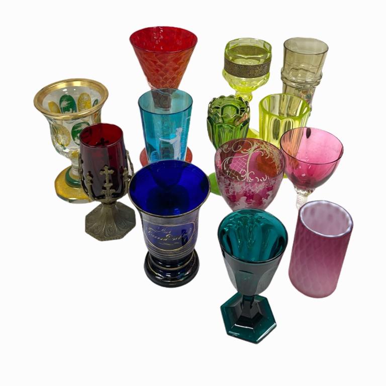 Set of 13 Multicolored Glasses (1 of 3)
