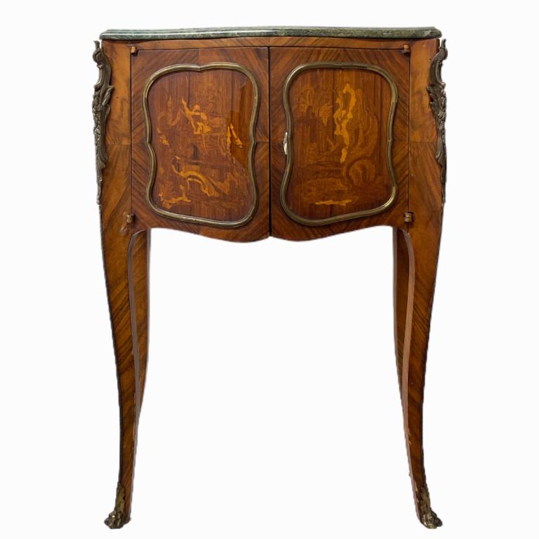 French Style Marble Top Side Table (1 of 4)