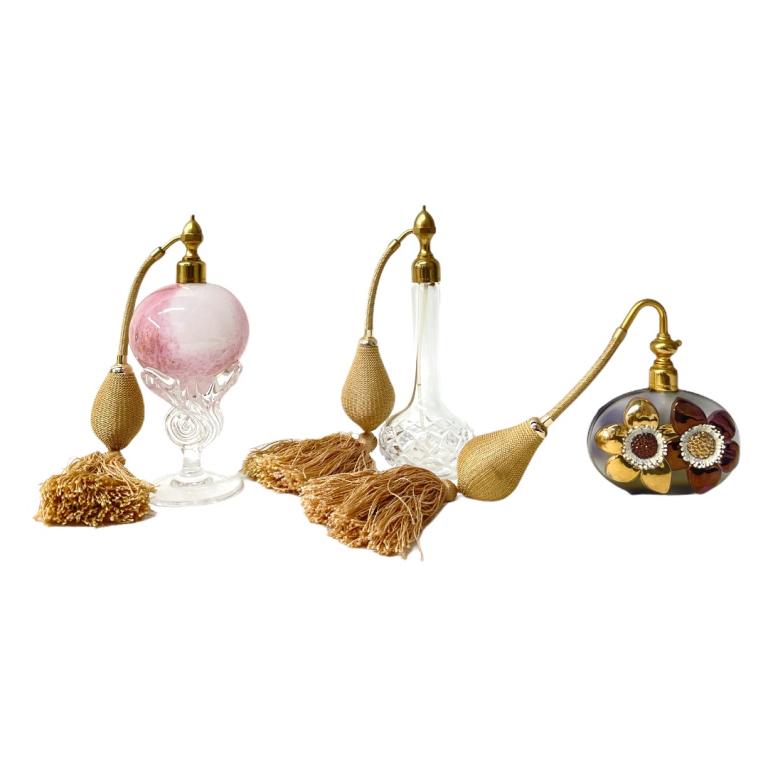 3 Vintage Perfume Bottles with Atomizers (1 of 4)