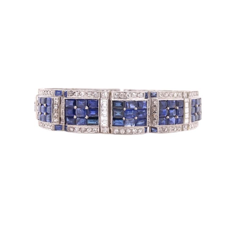 Platinum French Art Deco Sapphire And Diamond (1 of 3)