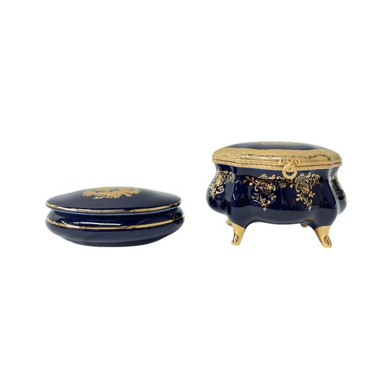 Pair of Imperia Limoges French Porcelain Boxes (1 of 6)