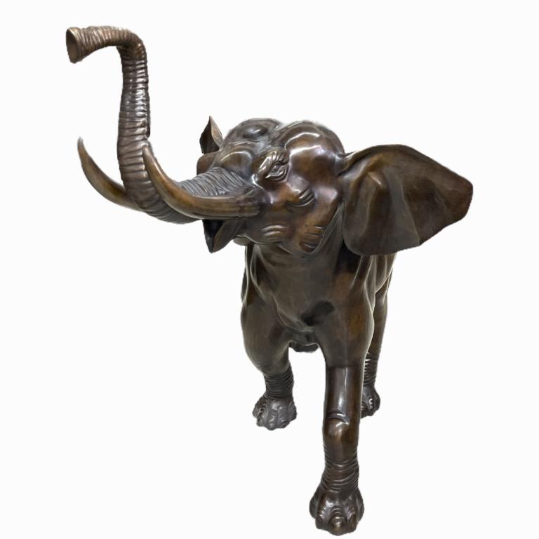 Large Bronze Elephant Sculpture (1 of 4)