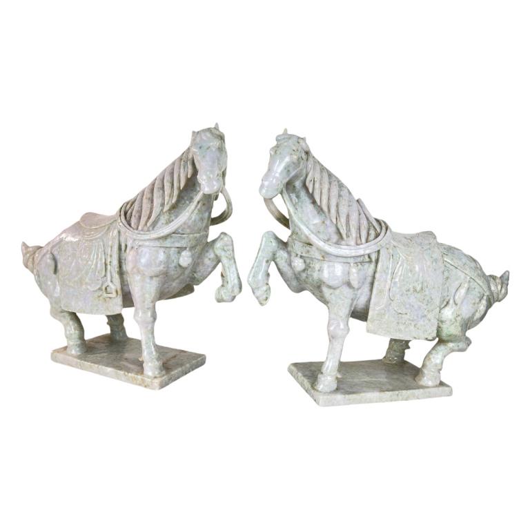 Chinese Carved Jade Horses Large (1 of 4)