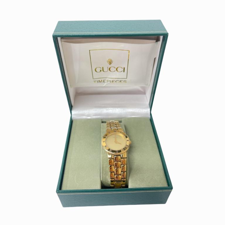 Gucci Gold Plated Ladies Watch In Box: Gucci Gold Plated Ladies Watch In Box.