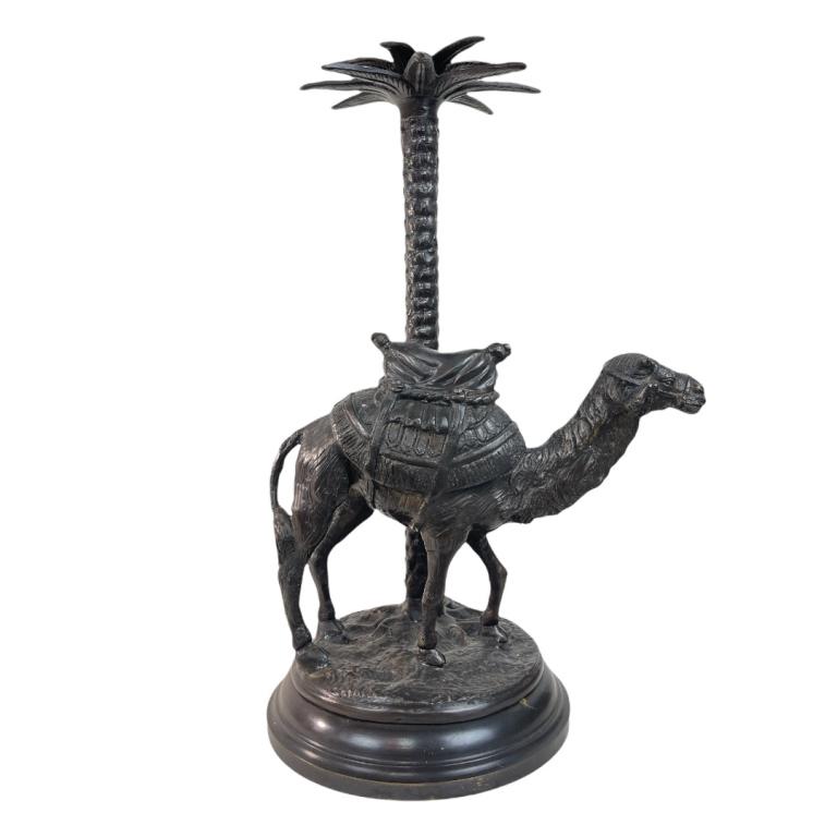 Vintage Orientalist Bronze Camel Candle Holder (1 of 4)