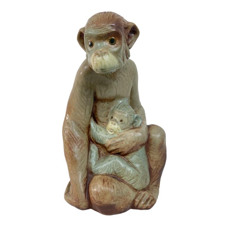 Lladro Spain Gres Porcelain "Monkey" Group Figure (1 of 4)