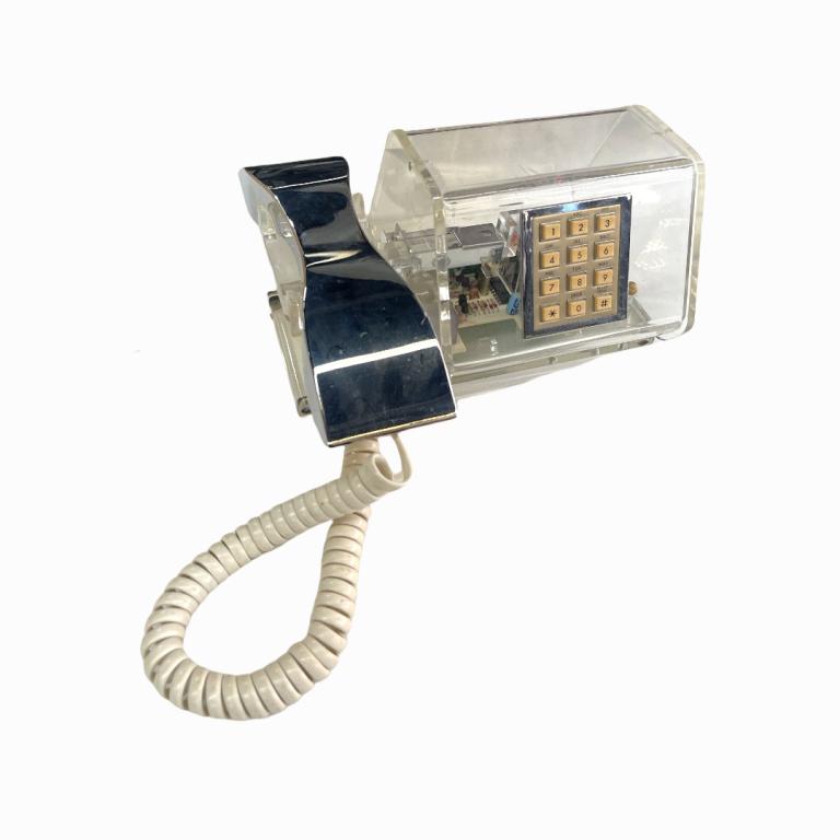 Mid-Century Modern Chrome & Lucite Acrylic Phone (1 of 3)
