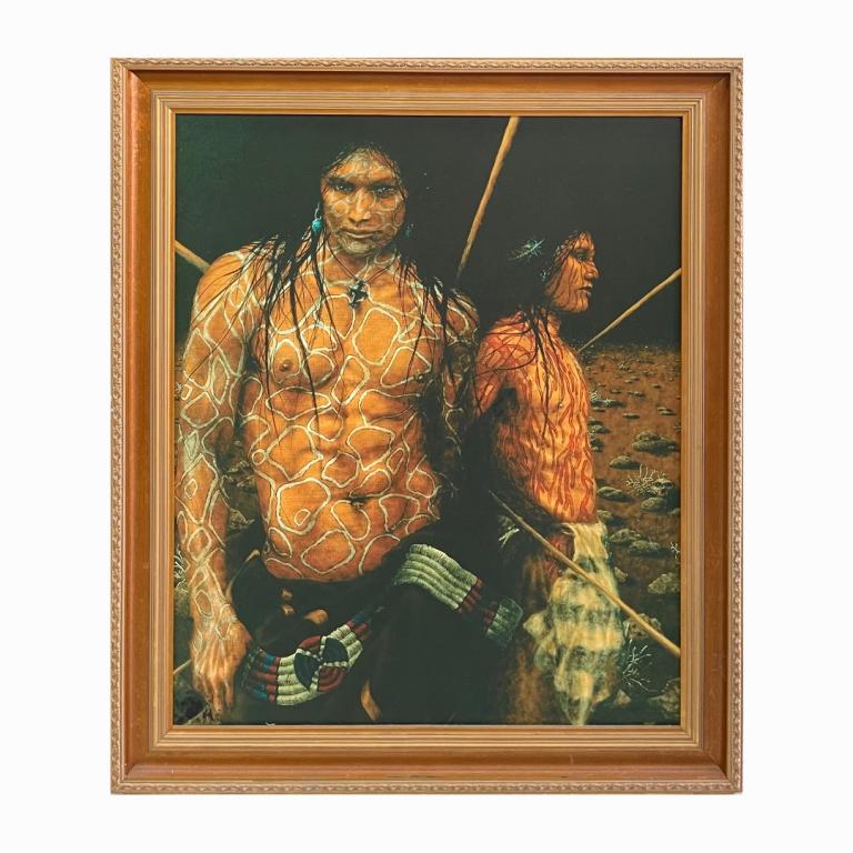 Giclee Print On Canvas Of Native American Indians (1 of 3)