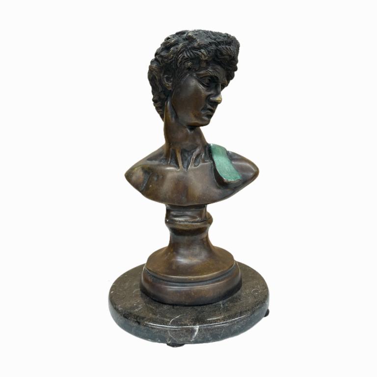 Signed GJ Franze Bronze Bust Sculpture Of David (1 of 4)