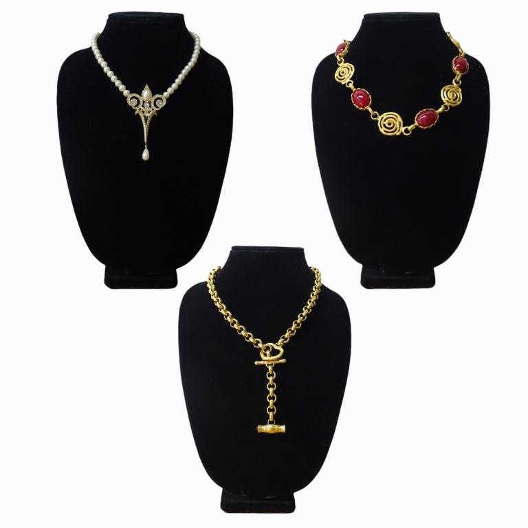 Lot of 3 Designer Signed Costume Jewelry Necklaces (1 of 4)