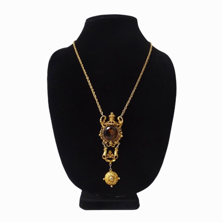Vtg 1970s High Karat Goldplated Etruscan Necklace (1 of 4)