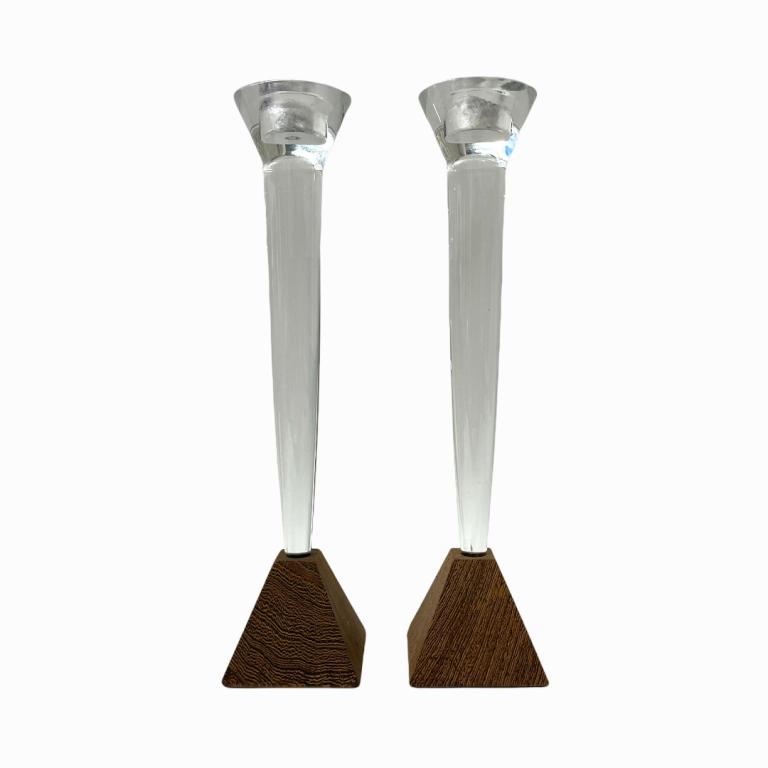 Pr Baccarat French Crystal Candle Holders W/Bases (1 of 2)