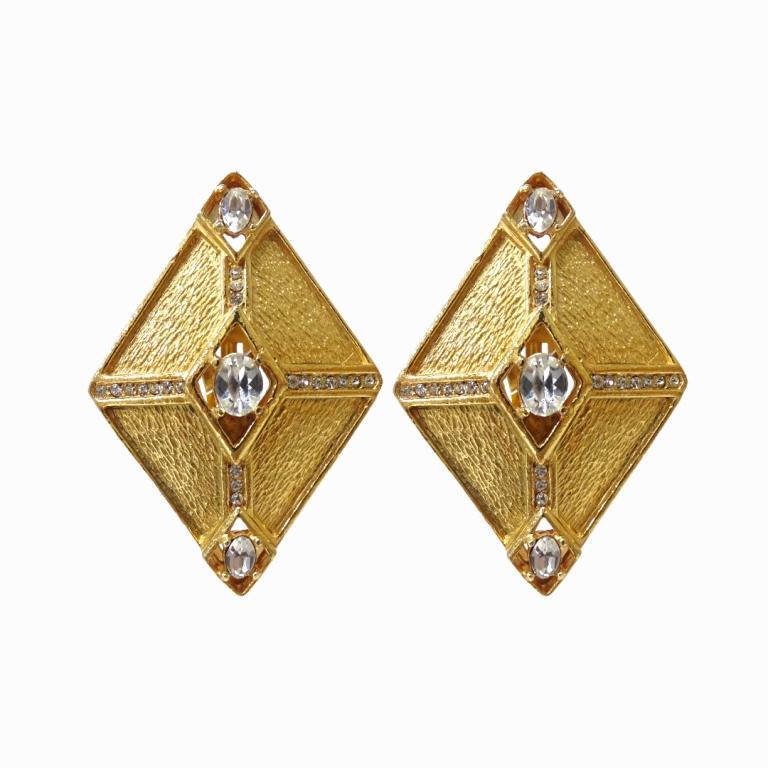 Pr Huge Haute Couture Runway Diamond Clip Earrings (1 of 2)