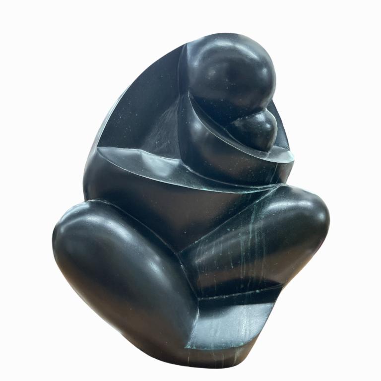 Signed LR Abstract Bronze Of Mother And Child (1 of 4)