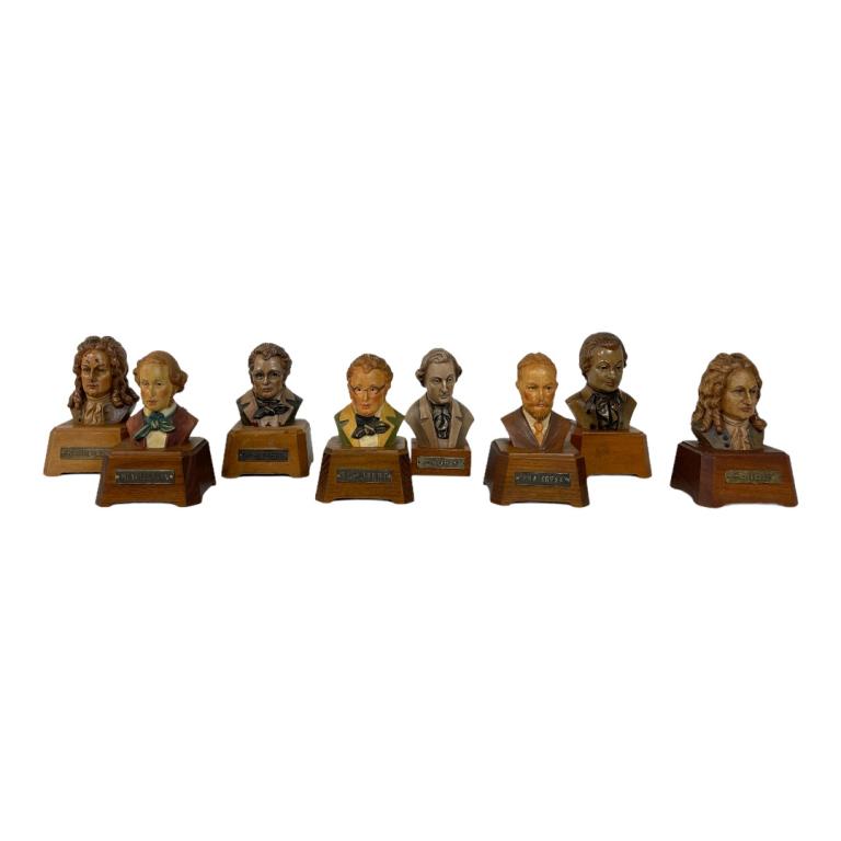 8 Italian Wooden Composer Bust Sculptures (1 of 4)
