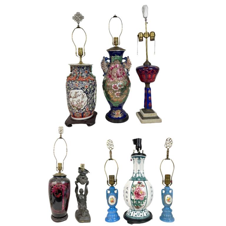 Lot Of 8 Vintage And Antique Various Lamps (1 of 4)