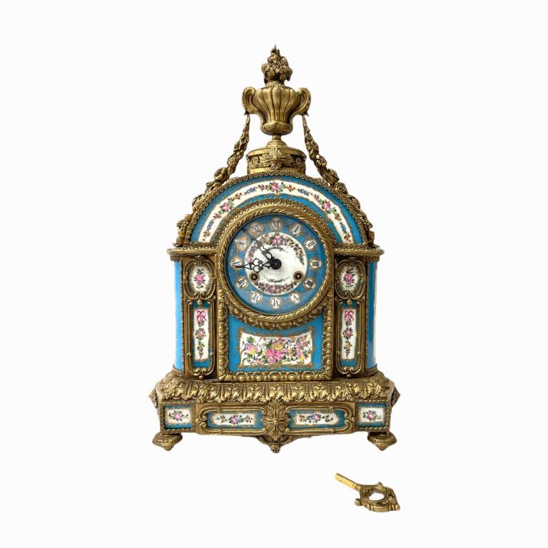 French Sevres Style Franz Hermle Mantel Clock (1 of 7)
