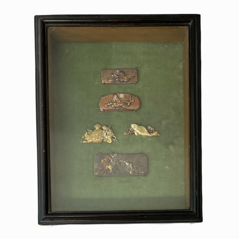 5 Fine 19th Japanese Gold Silver Copper Kanemono (1 of 3)