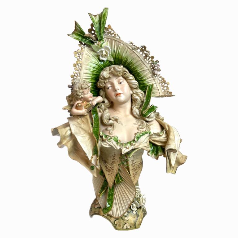 Large Amphora Austria Teplitz Porcelain Bust (1 of 5)