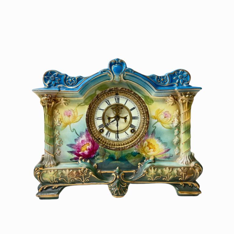 Royal Bonn "La Palma" Porcelain Case Ansonia Clock (1 of 7)
