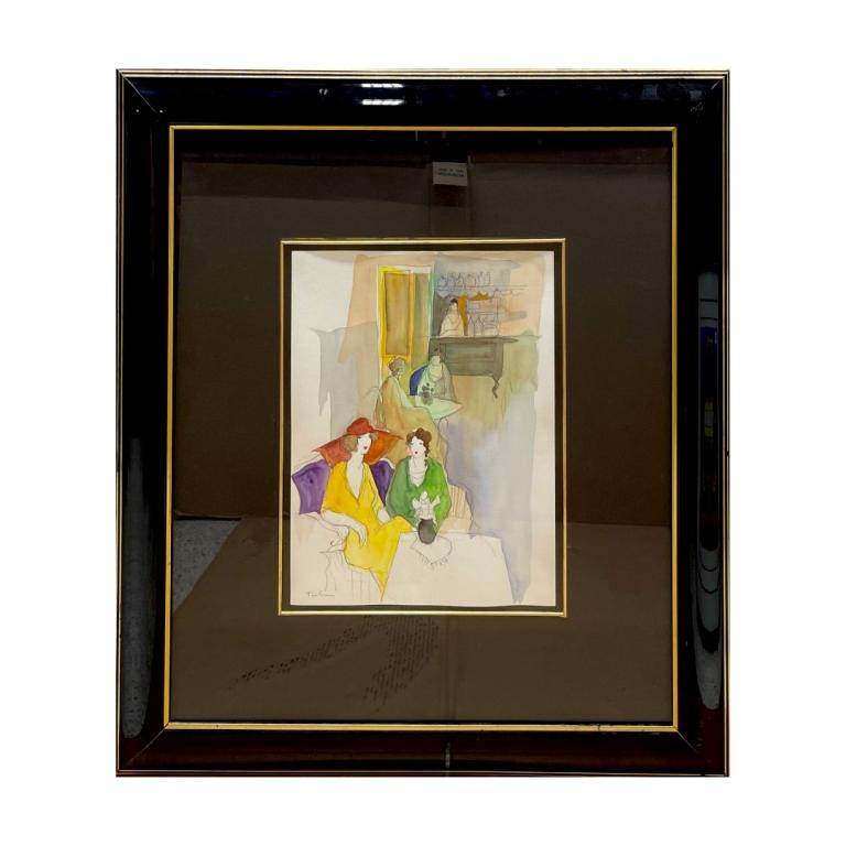 Itzchak Tarkay "Small Talk" Mixed Media With Cert (1 of 5)